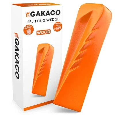 Image of Gakago splitting wedge for wood Powerful rotary with strong action Forged made of solid steel in signal colour and large impact surface