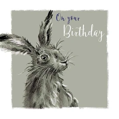 Image of The Wildlife Artistic Birthday Card (LD II1145) Hoppy Birthday, Hare for Him/for Her from Ling Design