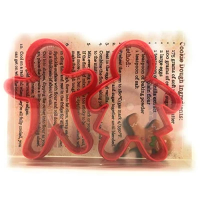 Image of Mr &amp; Mrs Gingerbread Man Woman Cookie Cutter Set of 2, Biscuit, Pastry, Fondant