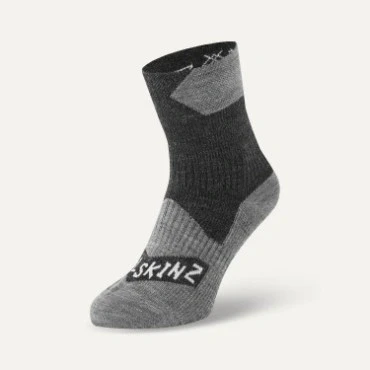 Image of SEALSKINZ Bircham Waterproof All Weather Ankle Length SOCK Black/Grey Marl Unisex