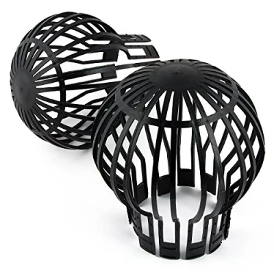 Image of Downpipe Guard, 2 Piece Gutter Protection, Cap 11 cm (Set of 2, Black)