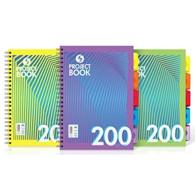 Image of Daze 200 Page A4 Subject Books with 5 Moveable Dividers [Assorted Pack of 3]