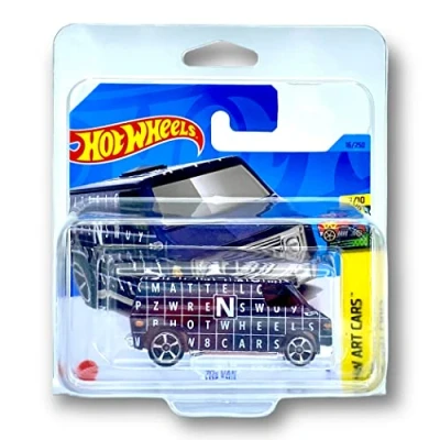 Image of Hot Wheels 70s Van (Dark Blue) 2/10 HW Art Cars 2023 16/250 (Short Card) *** COMES IN A KLAS CAR KEEPER PROTECTIVE COLLECTORS CASE HKK16