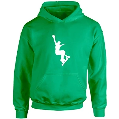 Image of Scooter, Kid&#039;s Printed Hoodie Kelly Green/White 9 11 Years
