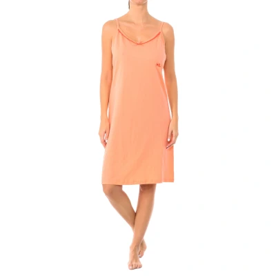 Image of Kisses&amp;Love Womenss summer nightgown with thin straps KL45300 Orange Size Small