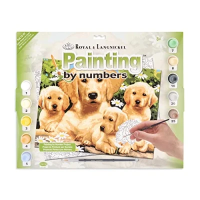 Image of Royal &amp; Langnickel PJL12 Golden Retriever with Puppies Painting by Numbers Kit