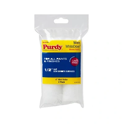 Image of Purdy 140606044 4&quot; Wire Mini Roller Replacements (2 Pack) 1/2&quot; nap Dove, Multicolor, One Size