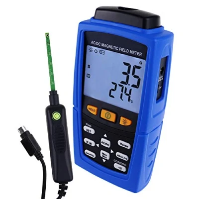 Image of Professional AC/DC Gaussmeter Magnetic Field Strength Magnetometer 3000mT (30000G) Teslameter Auto/Manual Recording Meter Tester