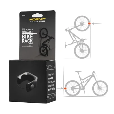 Image of Hornit CLUG PRO Bike Rack Wall Mount Hooks Bicycle Storage Cycle Holder Secured by FIDLOCK Strap 5 Sizes Easy To Install plus