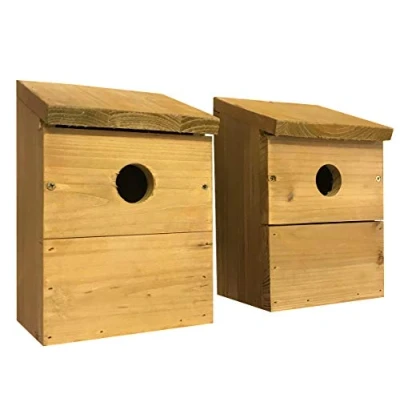 Image of Wooden Multi Hole Wild Bird Classic Nest Box Birdhouse (Pack of 2)