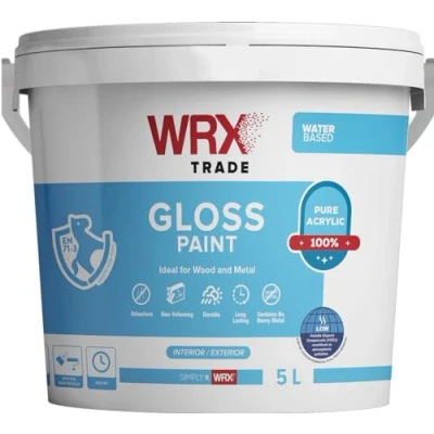 Image of WRX Trade Gloss Paint Water Based Brilliant White (5lt.)