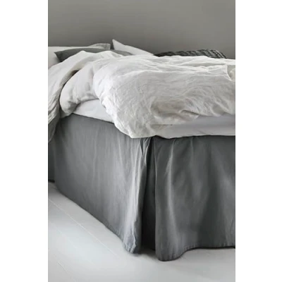 Image of Jotex Colour Bed Cover Organic Cotton Skirt, Height 45 cm Dark Grey, 160 x 200