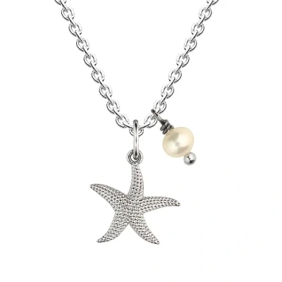 Image of Dew Sterling Silver Freshwater Pearl and Starfish 18&quot; Necklace