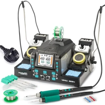 Image of YIHUA 982D II 2 in 1 Precision Soldering Station Iron Kit with C210 &amp; C245 Auto Calibration Adaptive Display PID Temp. Control Rapid Heating (UK Plug)