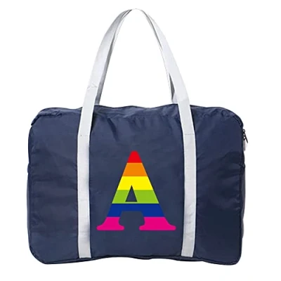 Image of Rainbow Initial Letter Printed Cabin Bag 45x36x20 for Easyjet Airlines Underseat Travel Holdall Carry on Hand Luggage Weekend Packable Duffel Bag,Sports Fitness (Rainbow A)