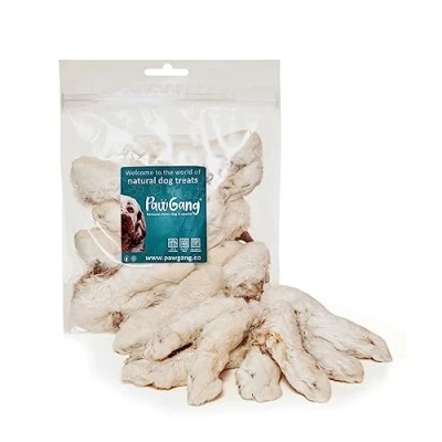 Image of PawGang Rabbit Feet with Fur 200g 100% Natural EU Sourced Treats for Dogs Young Adult Old Small Large Tasty Air Dried Chews Healthy Hypoallergenic Low Fat Grain Free Barf Raw