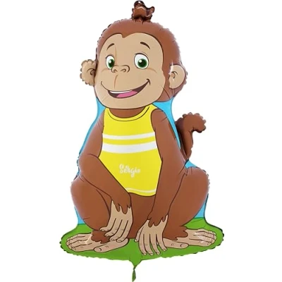 Image of Toyland® 78cm (31&quot;) Monkey Shaped Character Foil Balloon Zoo Animal Kids Party Balloons