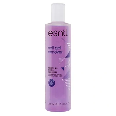 Image of ESNTL Nail Gel Remover 300ml Super Effective Formula Removes All Polishes Including Gel, Acrylics, Tips, and Glues Trusted by UK Beauty Salons