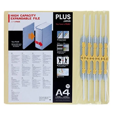 Image of Plus Japan FL 021SSW BE Zero Max Expandable File Beige (Pack of 10)
