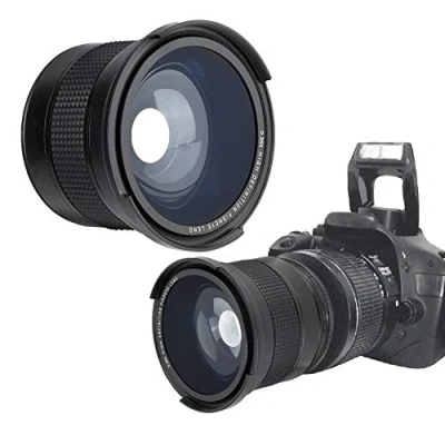 Image of 58mm 0.35X Fisheye Super Wide Angle Lens For Slr DSLR Camera Black, Compatible With Lenses, Most Of And Digital Camera.