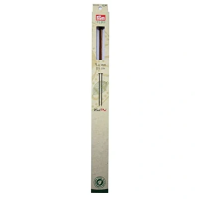 Image of Prym 35 cm x 3 mm Single Pointed Knitting Pins with Knob, Natural