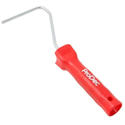 Image of ProDec 4 inch Mini Paint Roller Frame Compatible with All Rollers 10 long, Universal 6mm Diameter Chrome Push Fit Bar Trade Quality Handle, Navy Grey