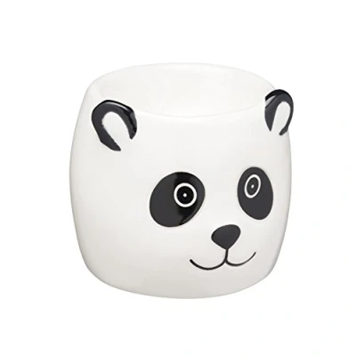 Image of KitchenCraft KCEGGPANDA Ceramic Panda Shaped Novelty Egg Cup, 6 x 5.5 cm (2.5&quot; 2&quot; 2&quot;) Black / White