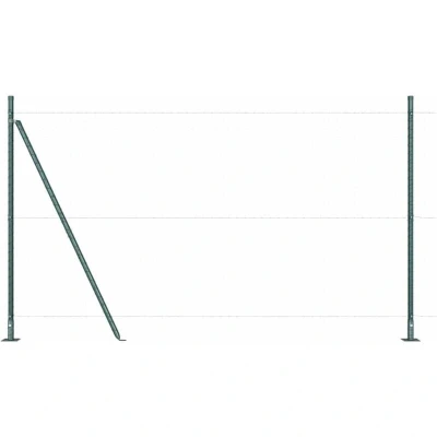 Image of vidaXL Fence Posts with Base Plates 52 pcs Ø32mm 88,5cm Galvanised Steel