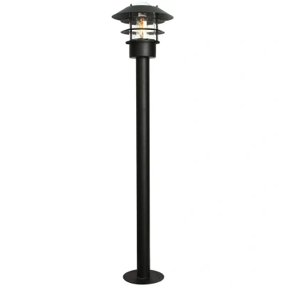 Image of Helsingor 1 Light Outdoor Coastal Bollard Lantern Black IP44, E27
