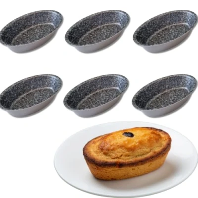 Image of Leccesi Pastry Moulds for Pasticciotto Leccese Mould in Aluminium with Non Stick Coating Stone Effect 100% Made Italy Size 10.5 x 7 cm (6)