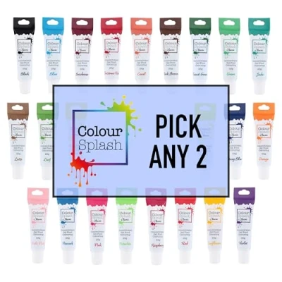 Image of Colour Splash Food Colouring Gel by Culpitt Pick Any 2 Vibrant Colours (2 x 25g) Highly Concentrated for Baking and Decorating