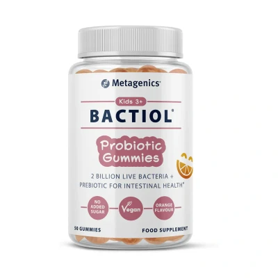 Image of Metagenics Bactiol Probiotic Gummies Kids 3 in 1 &amp; Prebiotic, Sugar Free, Orange Flavour, 50