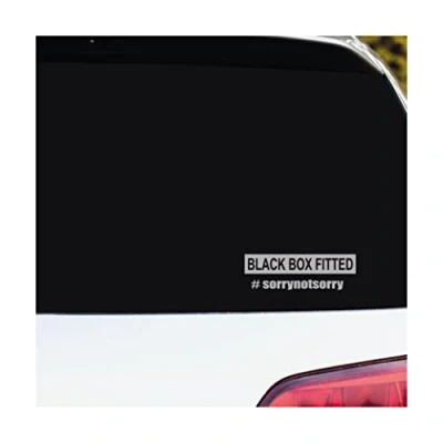 Image of Black Box Fitted #Sorry Not Sorry Vinyl Sticker Novelty Humour Funny Decal Car Window Bumper SILVER External Fitment
