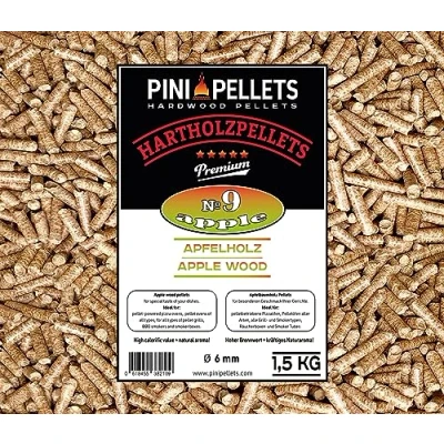 Image of PINI Barbecue Pellets No. 9 Apple 1.5 kg BBQ Hardwood for Grilling Smoking