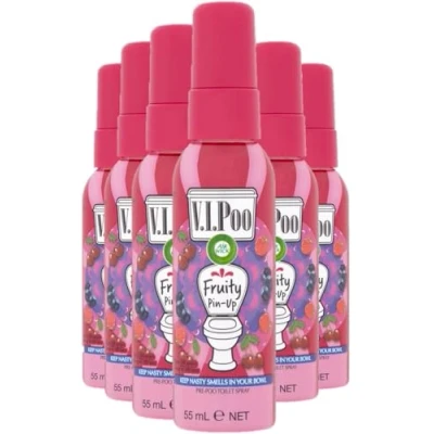 Image of Air Wick V.I.Poo Fruity Pin Up Pre Poo Toilet Spray 55 ml, Pack Of 6