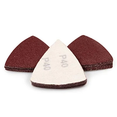 Image of SPEEDWOX 30 Pcs Hook and Loop Triangle Sandpaper 40 Grit 80mm 3 1/8 Inches for Oscillating Multi Tool Detail Sander Sanding Discs Pads