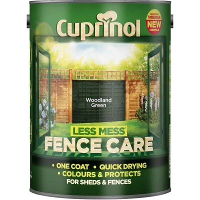 Image of Cuprinol 5191663 Less Mess Fence Care Exterior Woodcare, Woodland Green