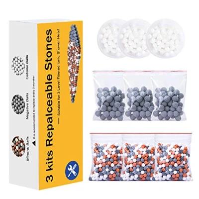 Image of Magichome 9 Packs Negative Ion Mineral Balls Replacement, Soften Hard Water, Remove Chlorine, Bacteria and Other Impurities