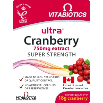 Image of Vitabiotics Ultra Cranberry 30 Tablets for super strength