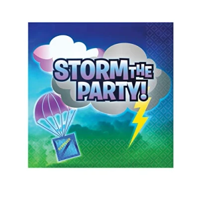Image of Amscan 512412 Kids Battle Royal Gamers Birthday Luncheon Napkins 16 Pack