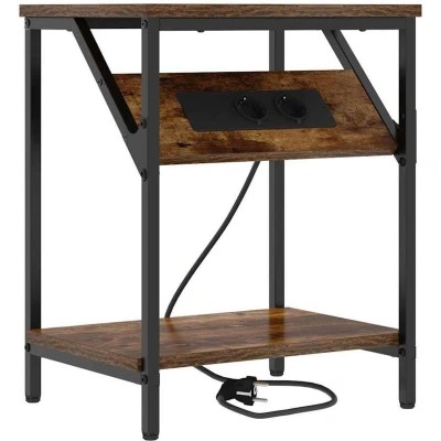 Image of vidaXL Bedside Cabinet Smoked oak Engineered wood
