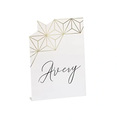 Image of Unique 26219 Place Cards Modern Gold &amp; Purple Party 6 Count (Pack of 1), Multicolour