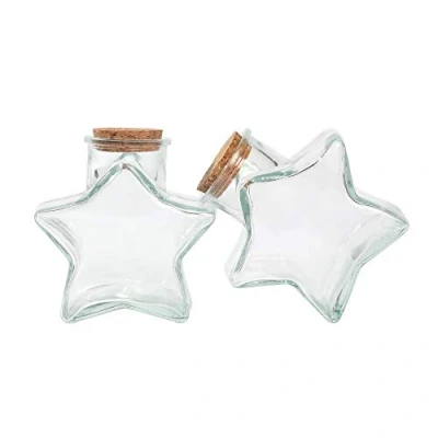 Image of Magic Season Decorative Glass Bottles with Cork Stoppers (296 ml Five Pointed Star / 2 Pcs)
