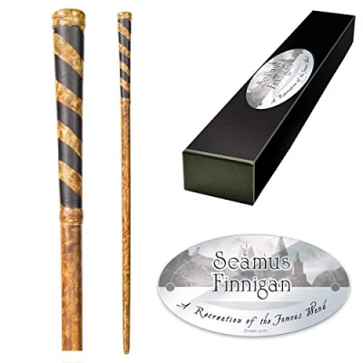 Image of The Noble Collection Seamus Finnigan Character Wand 13in (33cm) Wizarding World With Name Tag Harry Potter Film Set Movie Props Wands