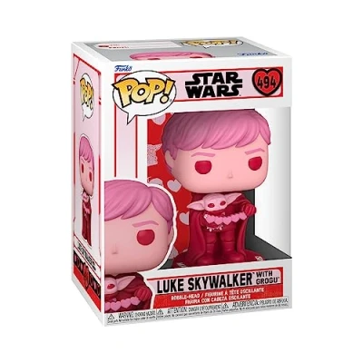 Image of Funko Pop! Star Wars: Valentines Luke Skywalker &amp; Grogu (the Child, Baby Yoda) (Grogu Yoda), the Mandalorian Collectable Vinyl Figure Gift Idea