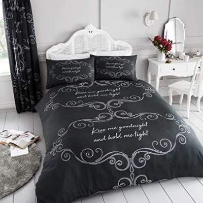 Image of GC GAVENO CAVAILIA Reversible Super King Size Duvet Cover Sets, Printed Bedding &amp; linen, Soft Quilt Covers, Charcoal