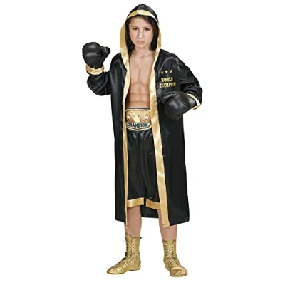 Image of &quot;WORLD boxing CHAMPION&quot; (hooded robe, shorts, belt, gloves) (164 cm / 14 16 Years)