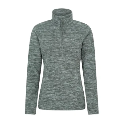 Image of Mountain Warehouse Snowdon Womens Fleece Top Warm Pullover, Lightweight Sweater, Half Zip, Breathable Ladies Tee, Quick Drying For Autumn Winter, Walking, Travelling Khaki Women&#039;s Size 18
