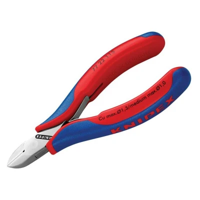 Image of Knipex Electronics Diagonal Cutter with multi component grips 115 mm (self service card/blister) 77 22 SB