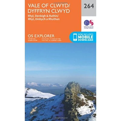 Image of Explorer 264 Vale of Clwyd, Rhyl, Denbigh &amp; Ruthin Map With Digital Version